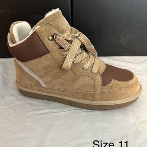 Brown High-Top woman Fur like sneaker/boot NEW IN BOX Size 11